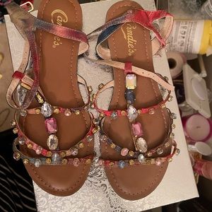 Candies jeweled Sandals colorful 7 1/2